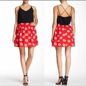 Sam Edelman Red and White Mini Skirt